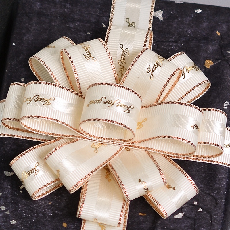RIBEST Grosgrain Just For You Custom Gilging Printed Satin Ribbon With Logo Wholesale Clothing Boxes