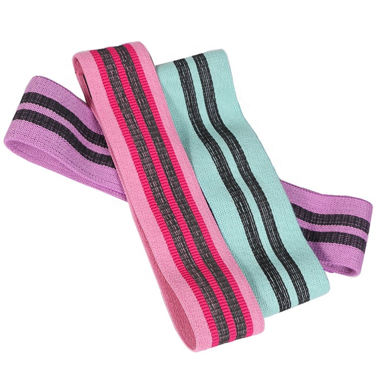 Non slip pink exercise booty hip fabric loop resistance band