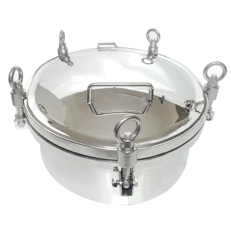Aohoy Sanitary 304 316L Stainless Steel high pressure Manhole cover manway for tank truck