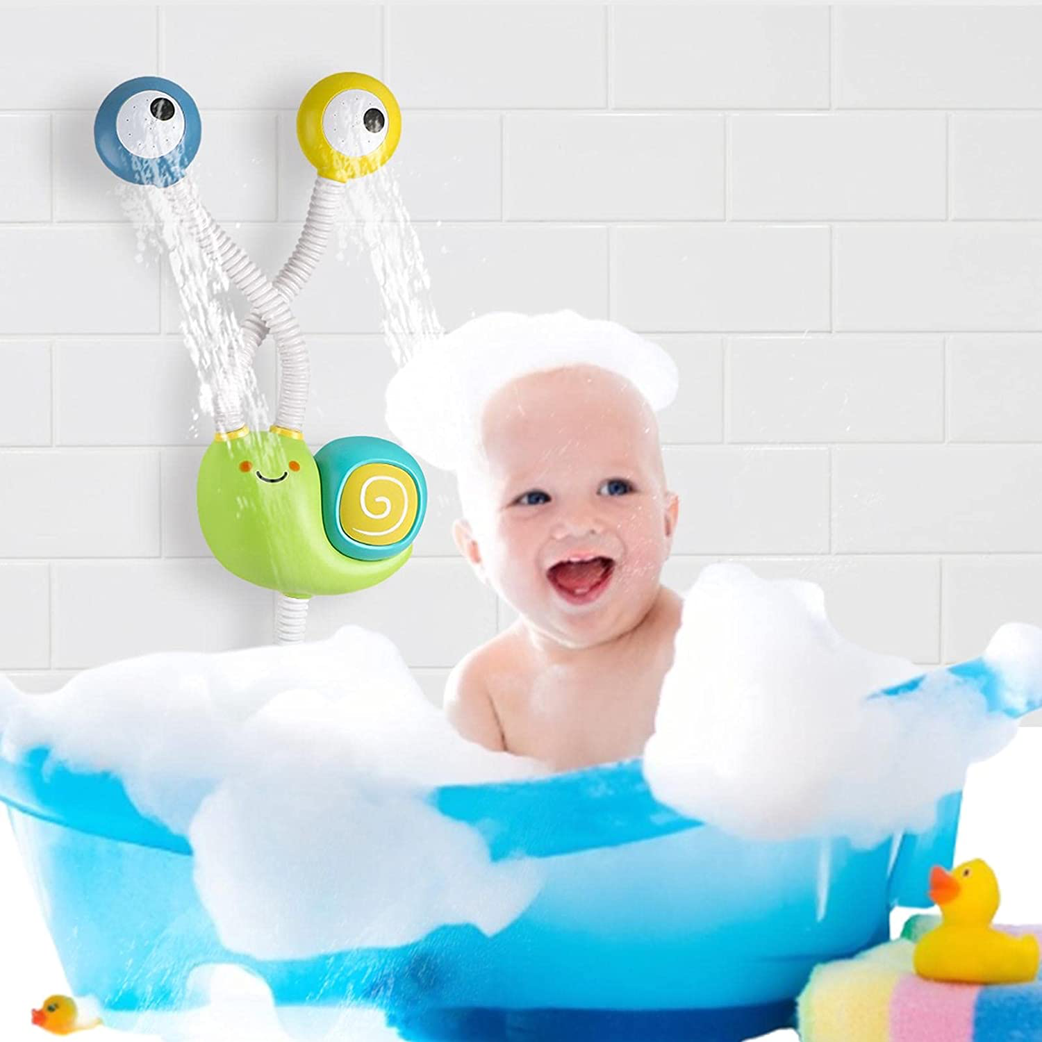 Electric Cartoon Animal Snail Water Spray Shower Baby Bath Toys Set For Kids