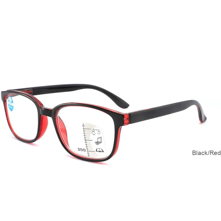 1703 Anti-Blue Light Metal Reading Glasses for Middle-Aged & Elderly HD Business Style Frame Multifocus Reading Glasses