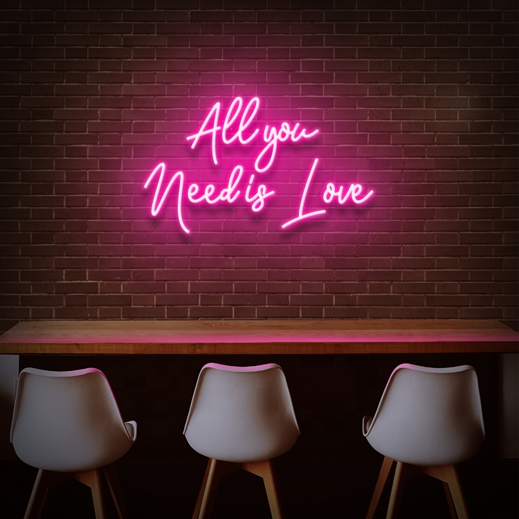 Koncept Прямая поставка, Новое поступление, футболки с надписью «All you need is love»; Свадебные неоновая вывеска для организаций и магазинов Акриловые Неоновые изготовленные на заказ изготовленный акриловый знак