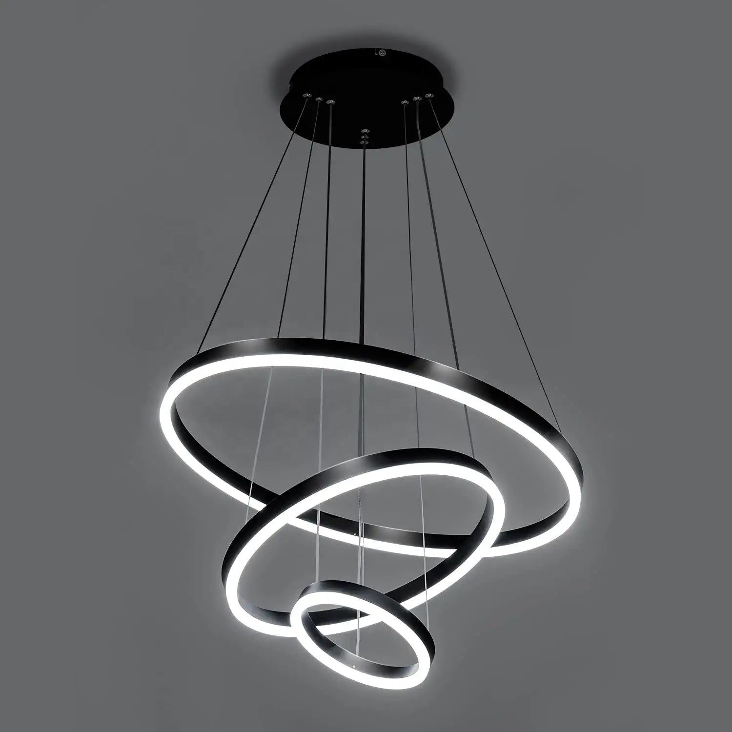New Modern LED Pendant Lights For Living Dining Circle Rings Acrylic Aluminum LED Ceiling Chandelier Lamp Fixtures
