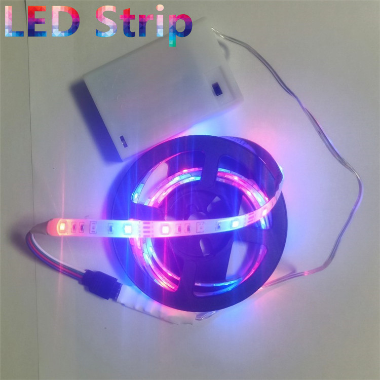 Baterry Box with remote control Tape Diode Ribbon Led Rgb Strip Light Flexible DC 5V 5050 SMD Waterproof IP65 for Party Decor