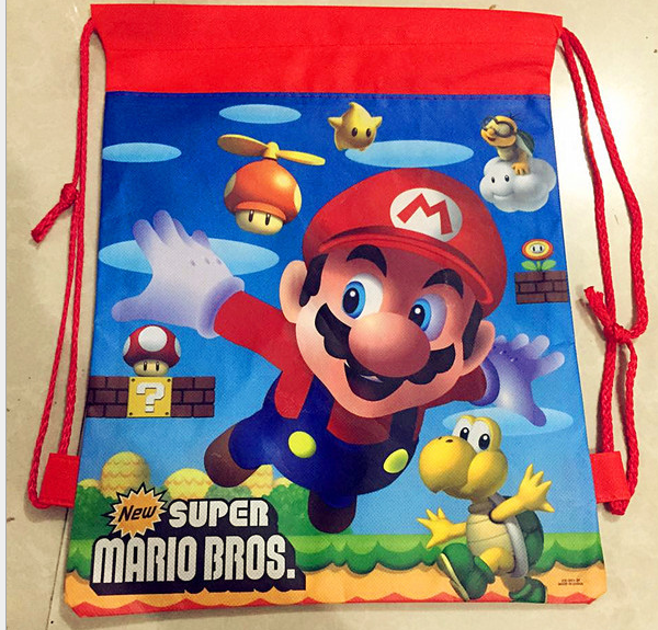 UFOGIFT мультфильм Super Mario Bros тема подарок на день рождения нетканый шнурок гусиные сумки Детские рюкзаки для плавания и школы