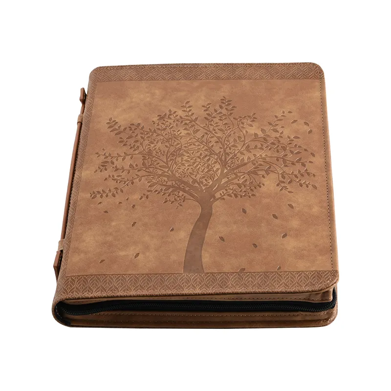 In stock full printing luxury leather bible cover with zipper bible cover book wholesale