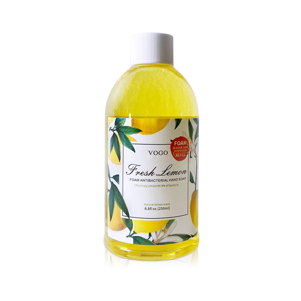 Custom logo lemon 250ml oem liquid soap water wash hand sanitizer