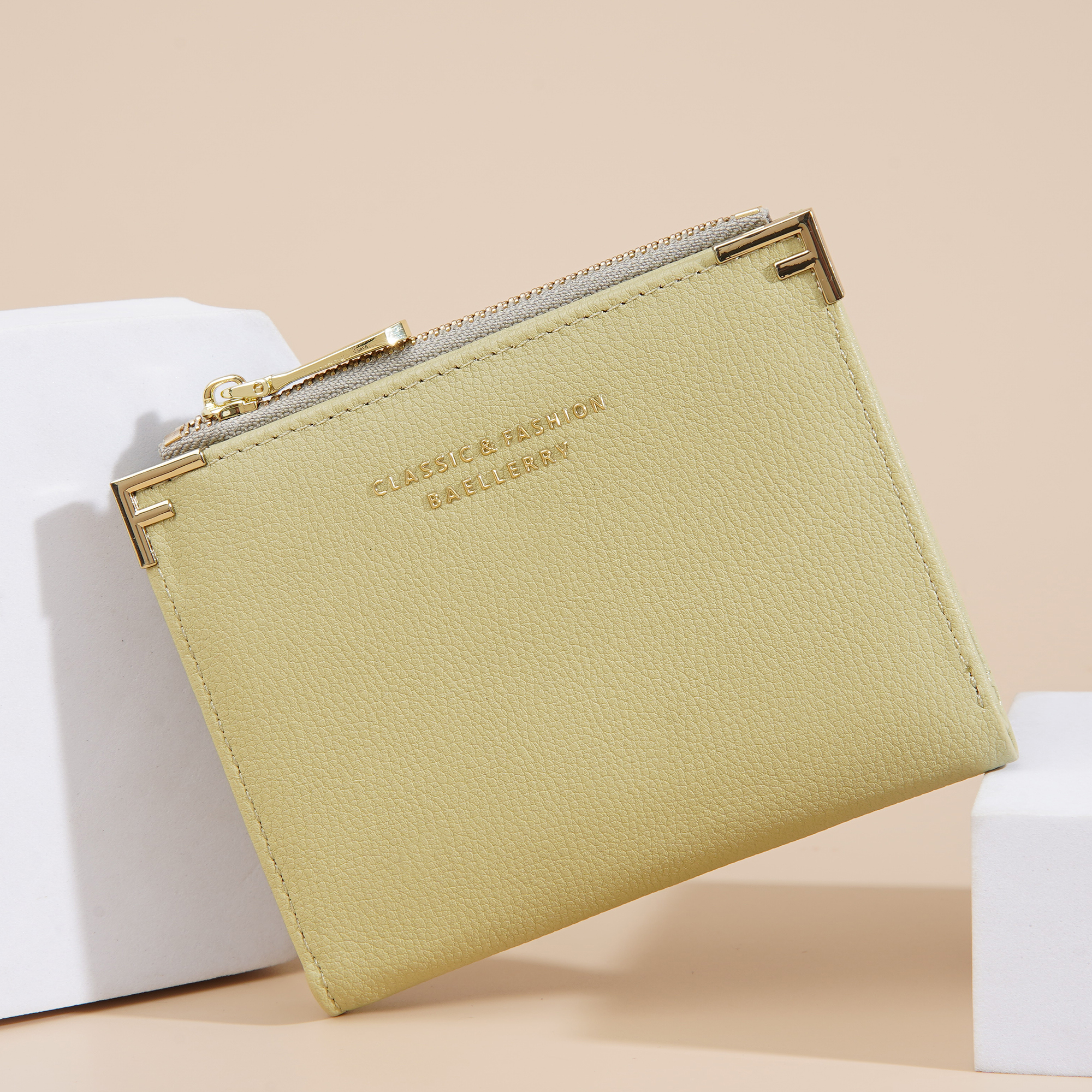 New Women's Simple Ins  style Wallet Fashionable Ballerina Coin Purse Two Fold Zipper Candy Pattern short wallet for women
