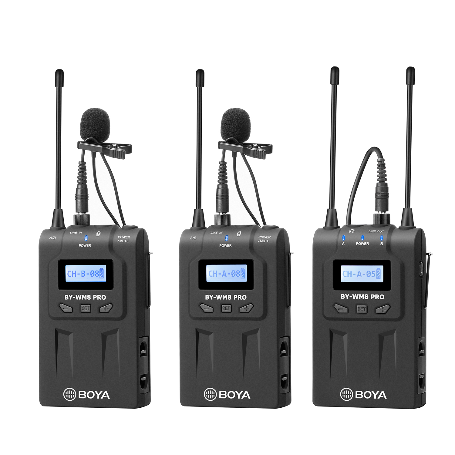 Новые Boya BY-WM8 Pro-K1 K2 UHF двухканальная Беспроводная микрофонная система петличный микрофон видео для записывающий микрофон комплект