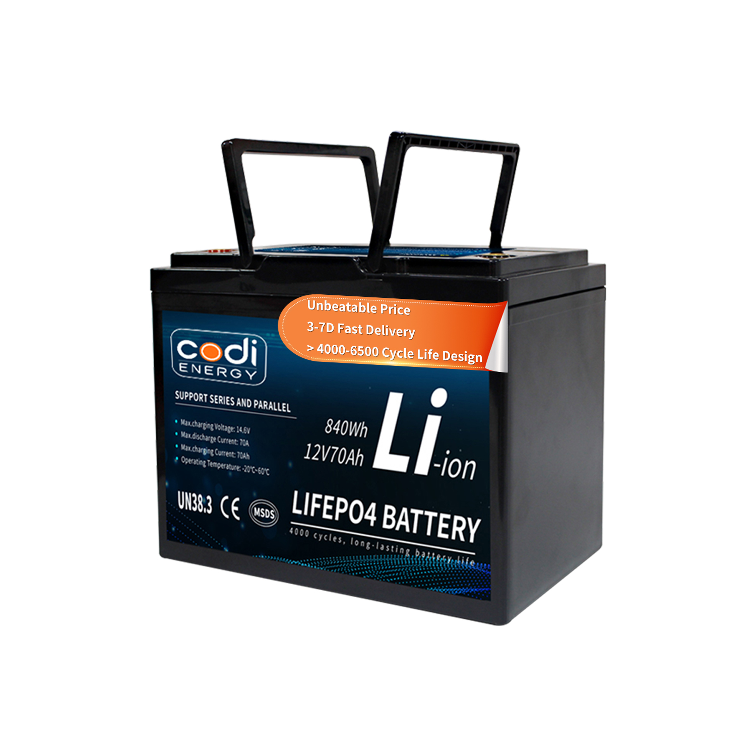 Codi энергии фабричная Lifepo4 100ah литиевая батарея Lifepo4 12v 100ah аккумуляторная батарея для зарядки Ноута и сотового телефона накопитель солнечной энергии