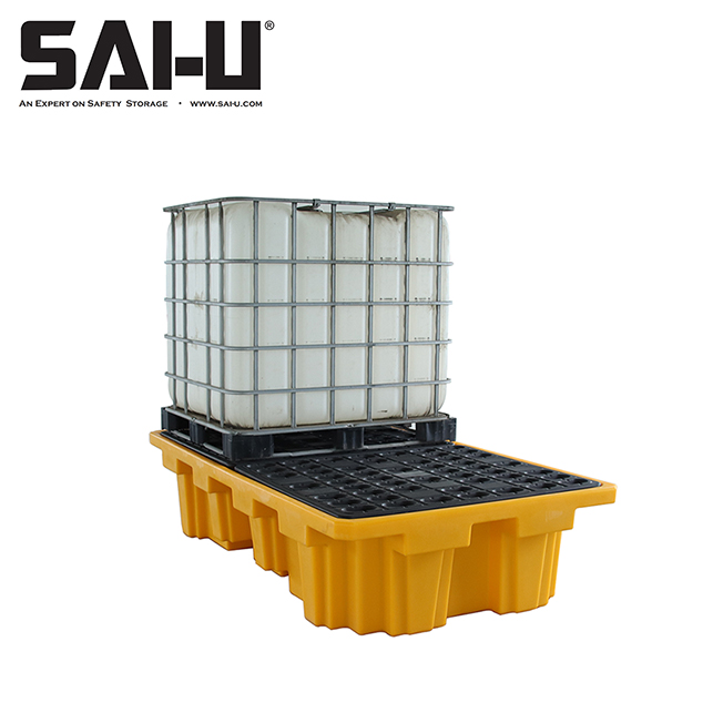SAI-U Plastic Spill Pallets Chemical Storage IBC Pallet Plastic Applicable To Factories 1100L IBC020