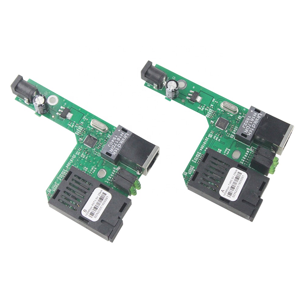 Ethernet Media Converter Single Mode Fiber Port PCB Board