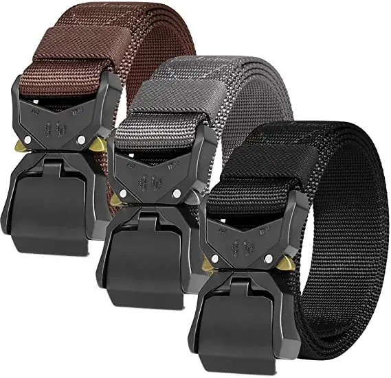 Custom Logo Tactical Belt Mil-Spec Hiking Rigger 1.5" Nylon Web Work Belts with Heavy Duty Quick Release Buckle