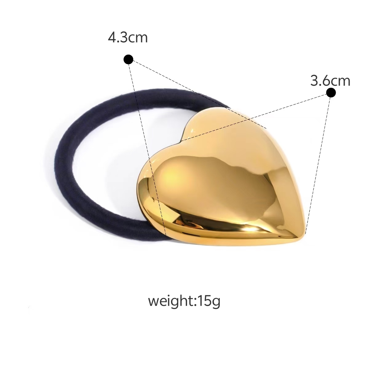 Fashion Fine Hair Jewelry Wholesale Gold Stainless Steel 18k Gold Heart Hairbands Clips Luxury Hair Accessories Women