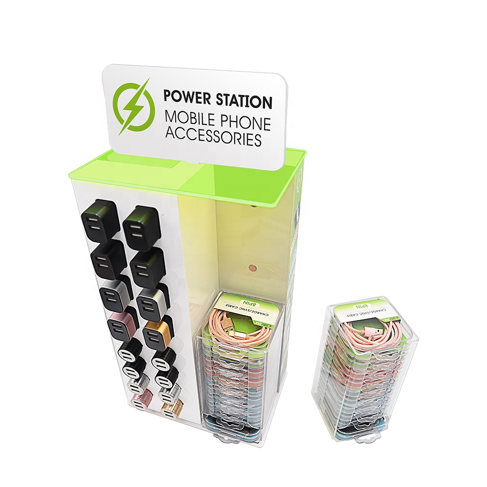 72pcs Mobile Phone Accessories Stand Display USB Cable Car Charger Wall Charger Acrylic Display Rack Factory Price Ready Stocks