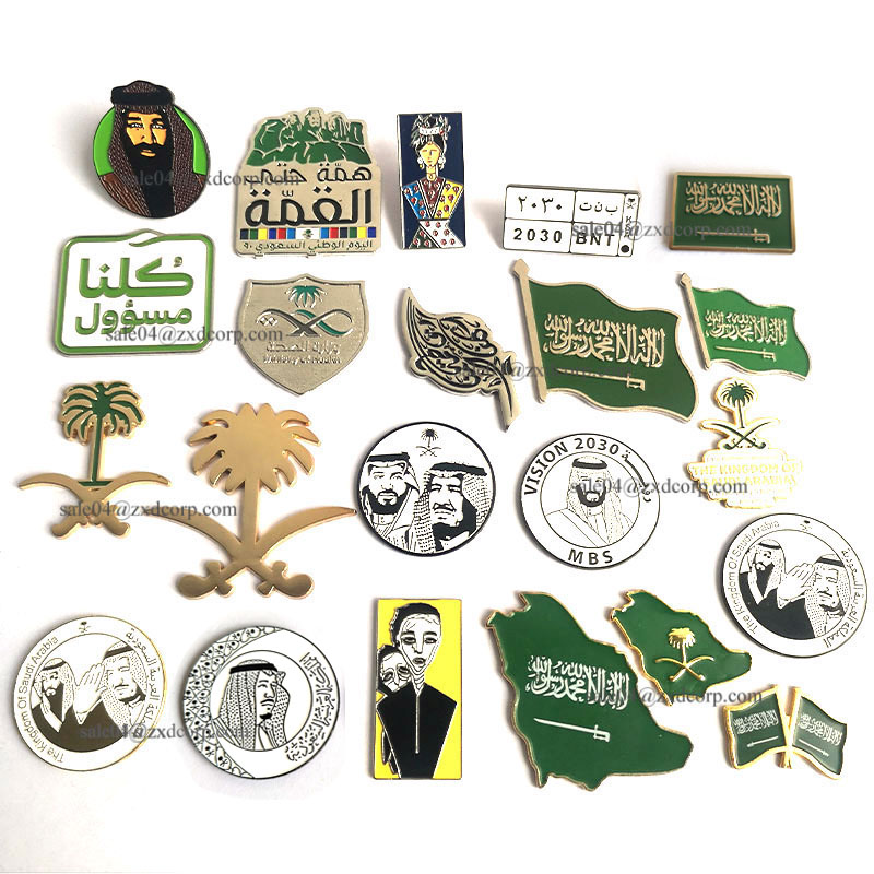 Горячая продажа Saudi Vision 2030 брошь KSA Pin MBS значки