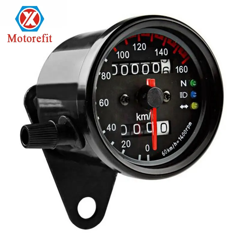 RTS Hot Selling Universal Motorcycle Digital Speedometer Dual Speed Meter With 12V LED Indicator Speedometer Motorcycle