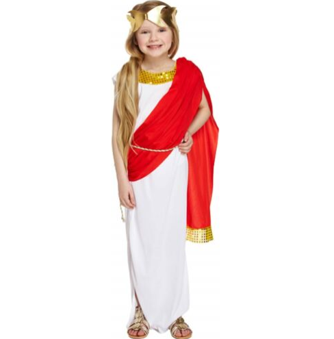 Girls Roman Goddess Fancy Dress Up Costume Child Kids 4-12 Yrs World Book Day