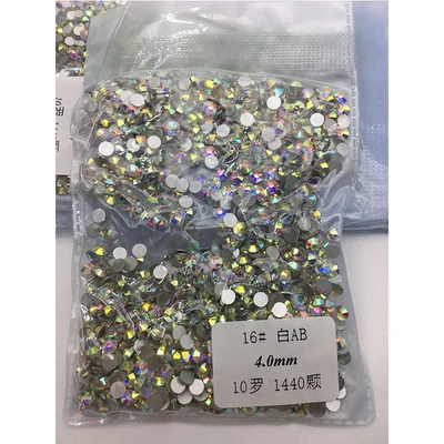 Factory Wholesale Ss20 crystal AB silver base Flat Back Strass Crystal Non Hot Fix Rhinestone For Bra Decoration