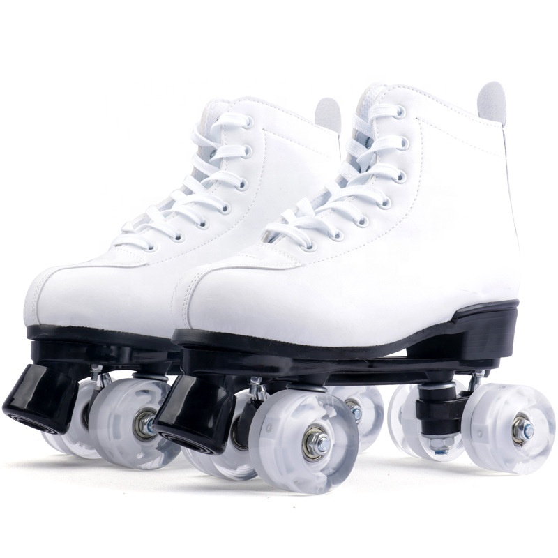 Girl double-row roller skates adult graffiti male four-wheel double-row flash wheel Roller skates