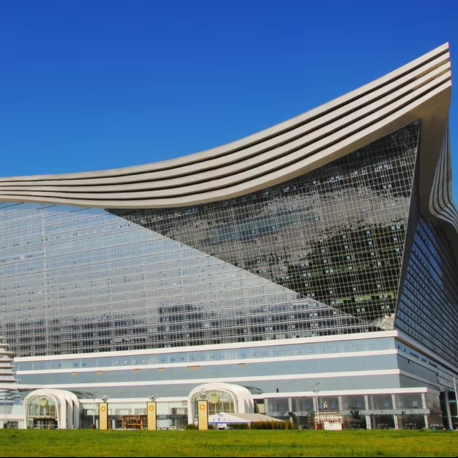High Quality Steel Structure Building with Tempered Aluminium Glass Curtain Wall Exterior Facade Office Exhibition Halls