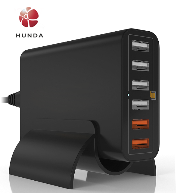 Оптовая продажа универсальное автомобильное зарядное устройство с Мульти usb зарядное устройство адаптер для телефонов и планшетов, портативный 6 порт QC3.0 60 Вт телефон для зарядного устройства с веб-камерой