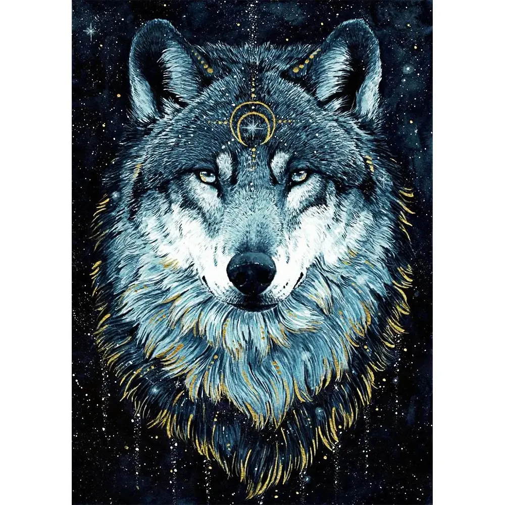 Mysterious Wolf DIY 5D Diamond Painting by Number Kits Painting Cross Stitch Full Drill Crystal Rhinestone Embroidery Pictures