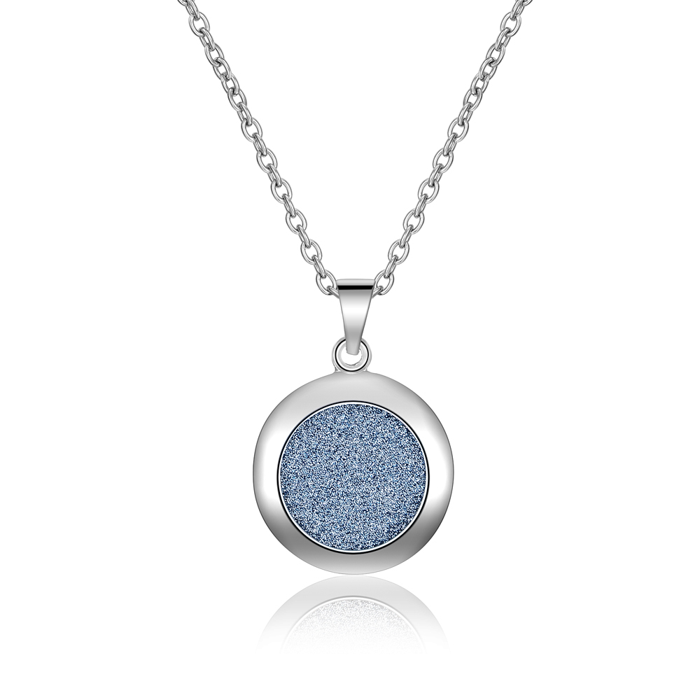 Popular Jewelry 925 Sterling Silver Necklace Glitter Crystal Sparkling Starr Round Pendant