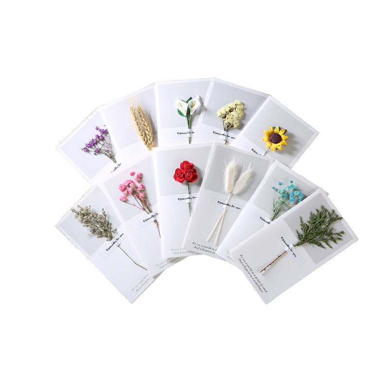Wholesale Luxury 4C Paper Silk Screen Printing Unique flowers product Greeting Card