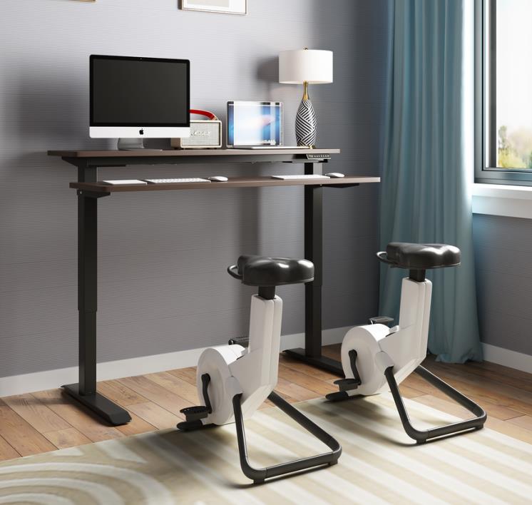 Indoor Magnetic Exrecise Office Bike Working From Home Gym Height Adjustable Cycling With Laptop Desk