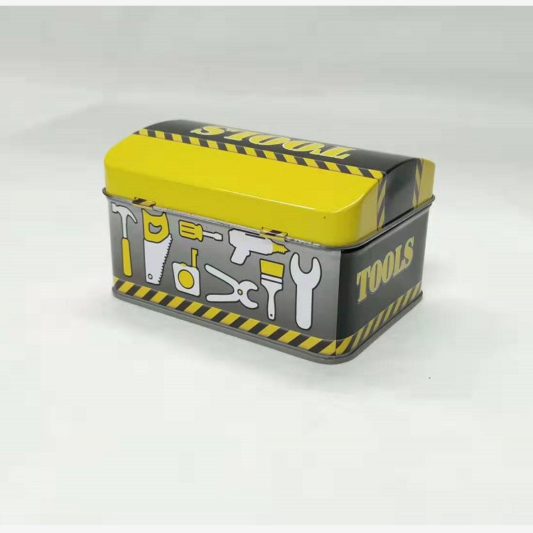 Small metal tool box with lock