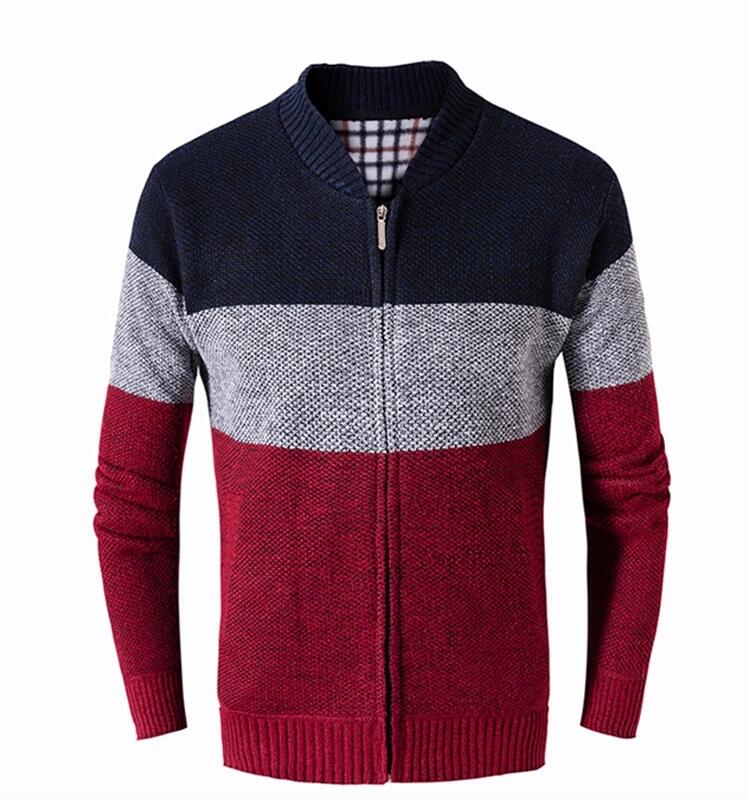 2021 men sweater tops knit clothing wholesale apparel autumn winter plus size thick casual stand collar fashion Cardigan sweater