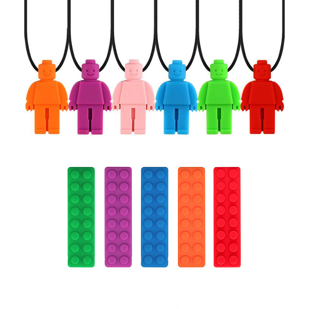 BPA Free Phthalate Free Baby Teething Toys Silicone Teether Silicon Chewing Pencil Toppers for Biting and Chewing Vice