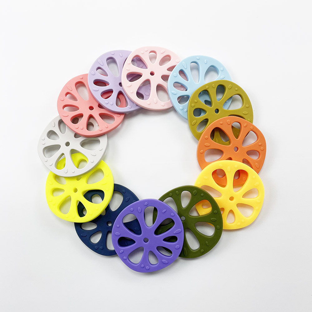 Amazon Wholesale BPA Free 100% Food Grade Lotus Root Soft Silicone Baby Teething Teether Infant Toddle Teether