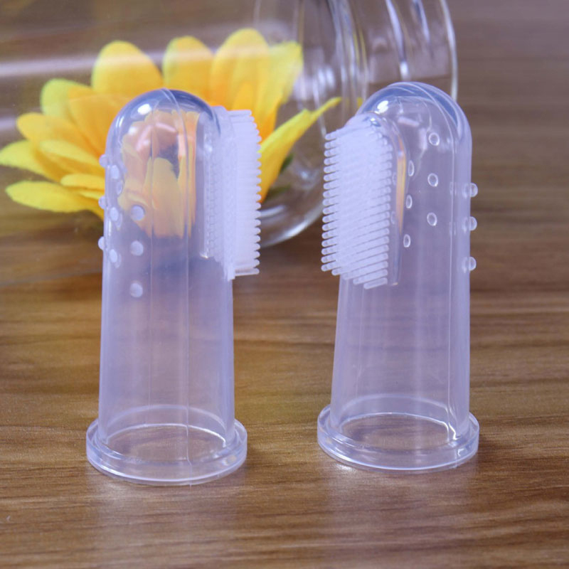 Hot selling 360 degree food-grade silicone baby finger toothbrush