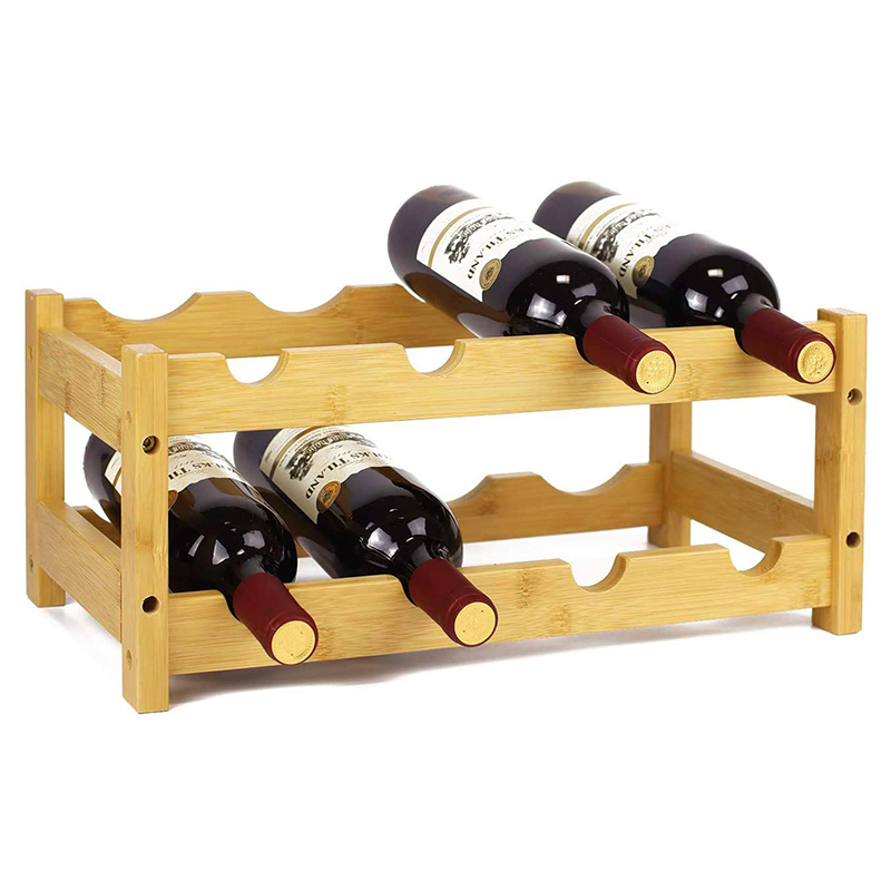 Wood wine storage rack suitable for kitchen food storage room restaurant cupboard Bar 8 bottles wine rack modern