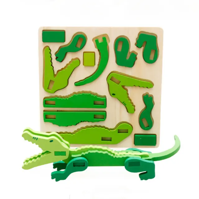 Assembled 3D puzzle Wooden Animal Jigsaw Puzzle Toys For Children DIY Model Kids Handmade Wooden Toys Educational Montessori Toy