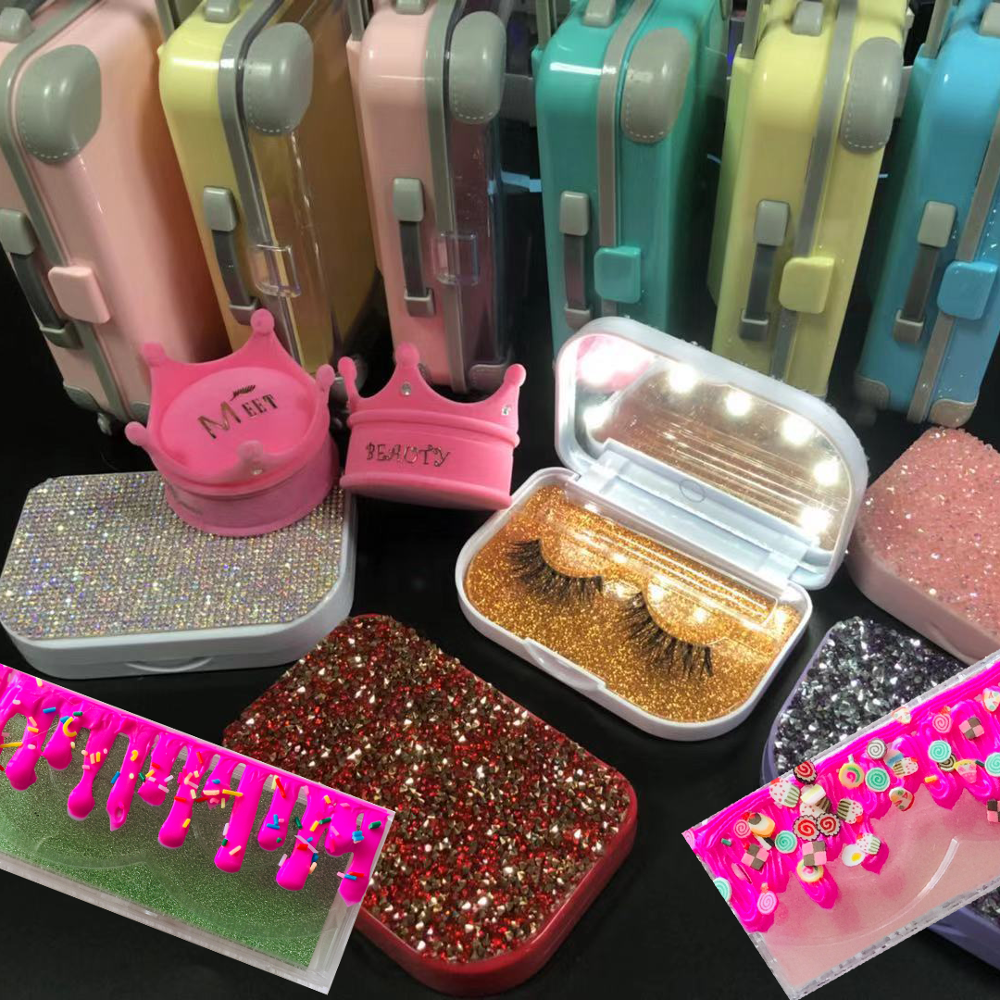 25mm mink 5d eyelashes led lashes case 3d mink custom logo suitcase package travel case vonder