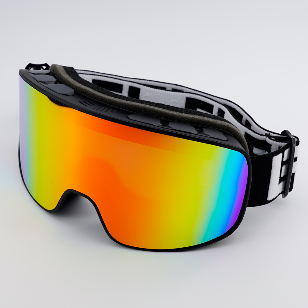UV400 Spherical Ski Snowboard Goggles Dual Layer Anti Fog Lenses TPU Frame Adjustable Non Slip Strap for Winter Sports
