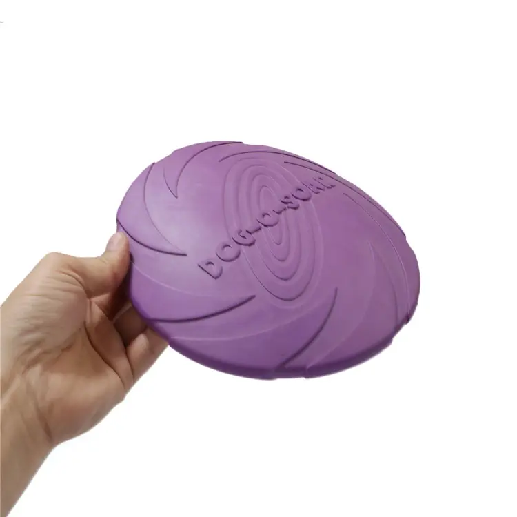 Chewing resistant flyer rubber training dog fetch toy flying disc