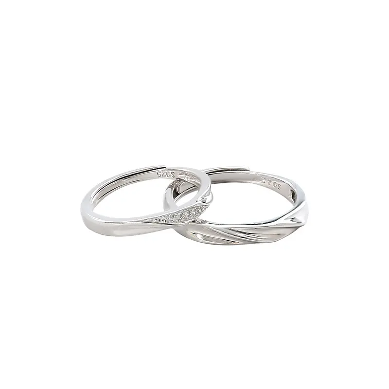 High quality s925 adjustable students mobius ring personality simple couple rings