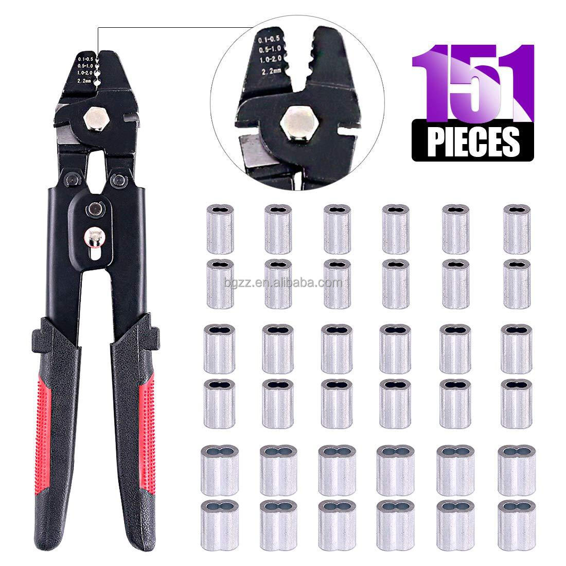 Stainless steel wire rope crimper tool 8-shaped aluminum sleeve crimping pliers
