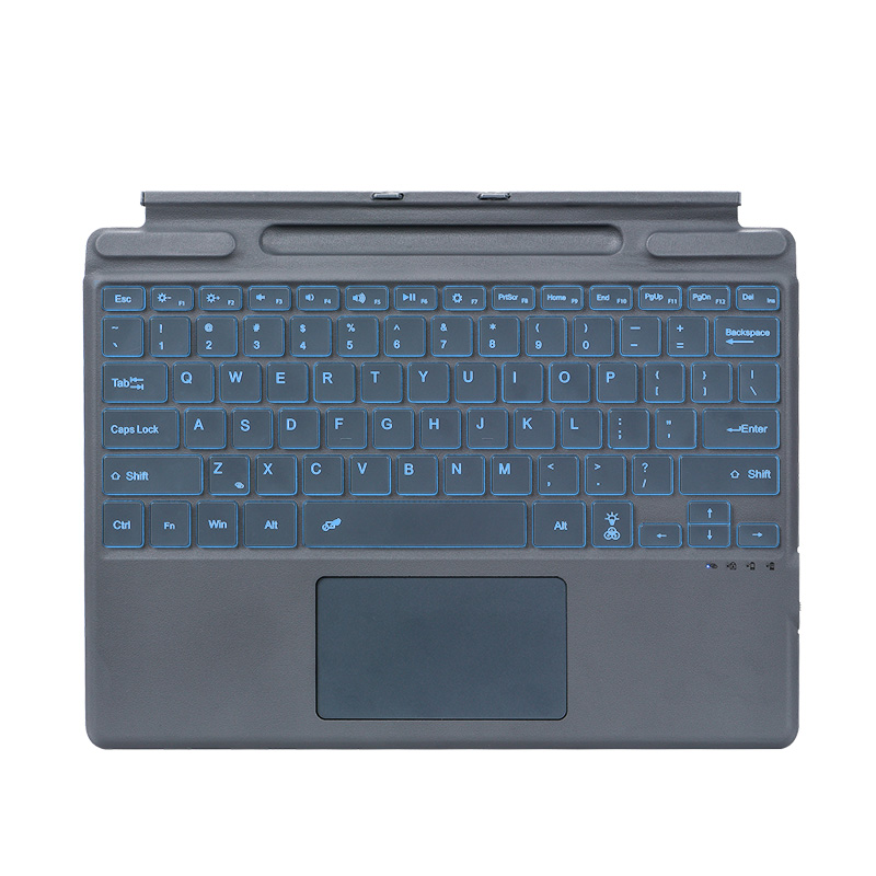 Для Microsoft Surface Pro 8 Pro X беспроводная клавиатура с сенсорной панелью с подсветкой 7 цветов перезаряжаемый Съемный клавиатура