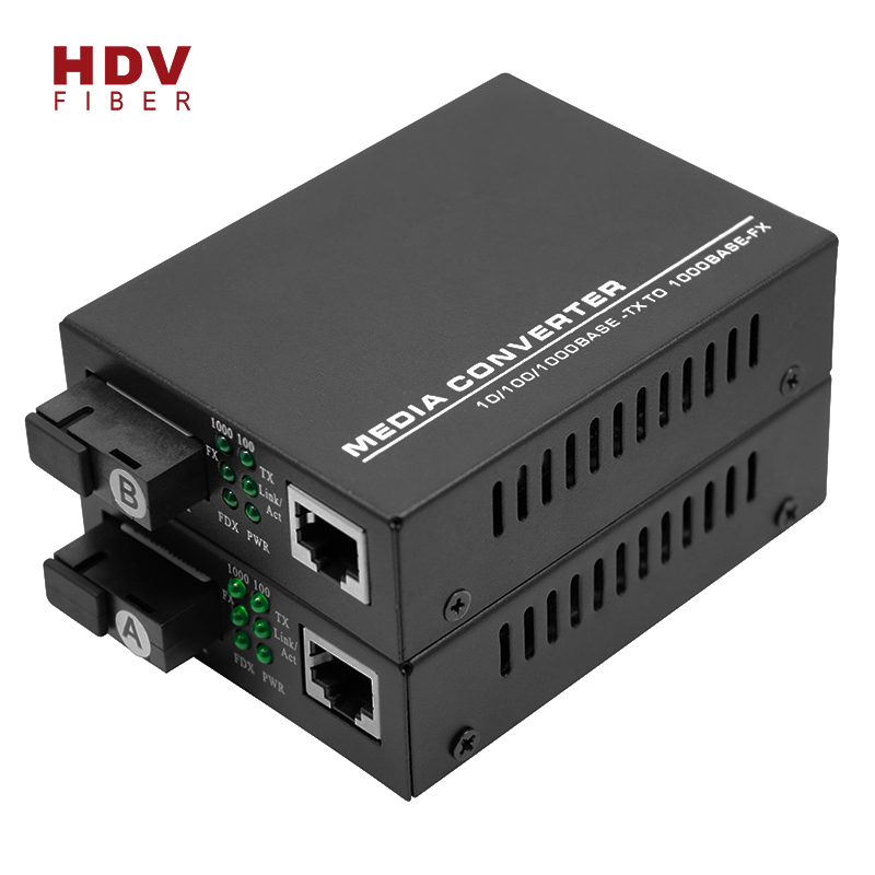 Оптоволоконный медиаконвертер gigabit 10/100/1000M SC 20KM