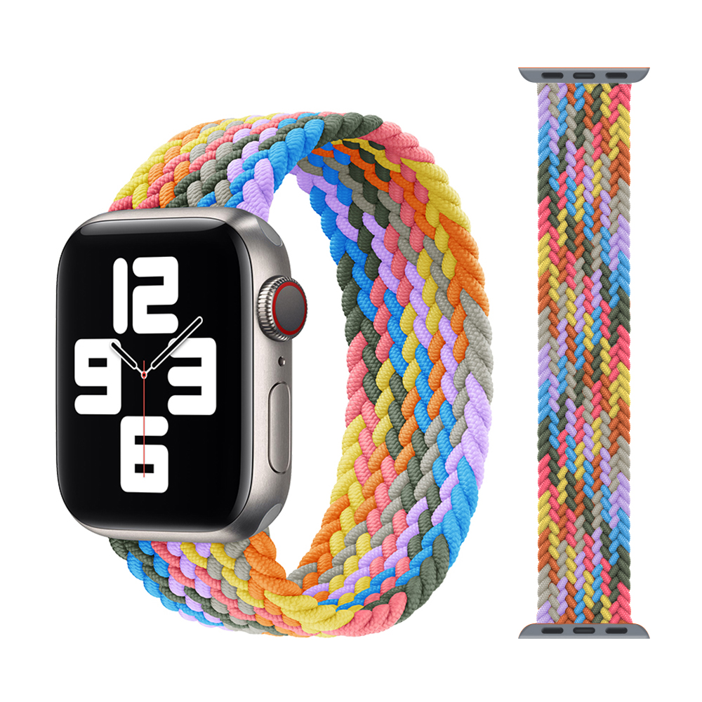 Amazon Hot Selling Stretchable Elastic Nylon Braided Solo Loop Watch Strap For Apple Watch