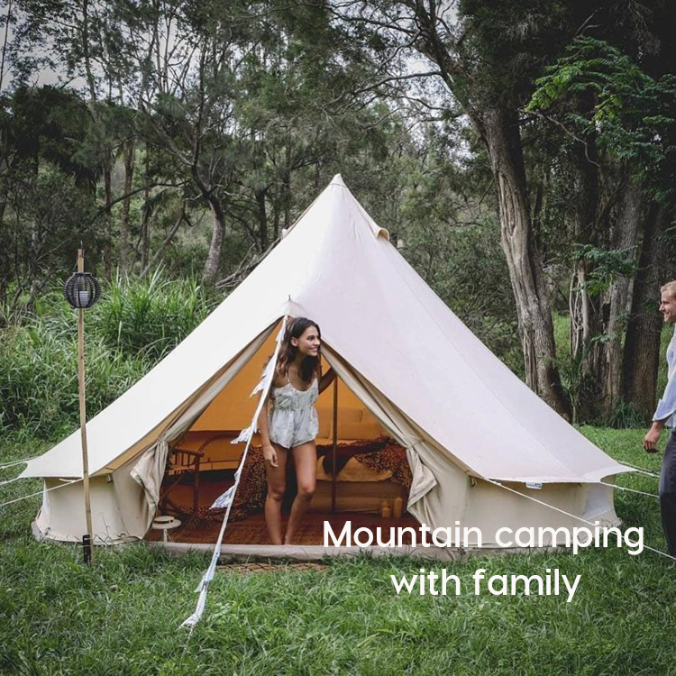 4 Season Luxury Outdoor Camping and Glamping Yurt Bell Tent Made from Breathable 100% Cotton Canvas