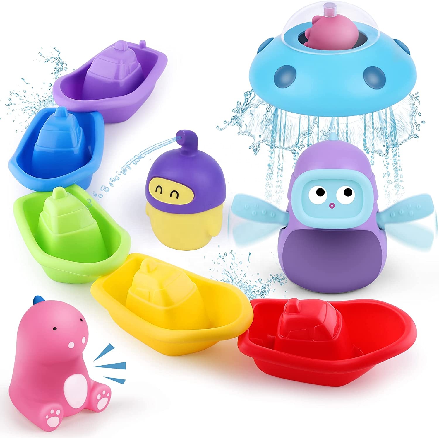 Baby Bath Toys Set, Toddler Bathtub Shower Toys Wind up Water Toy