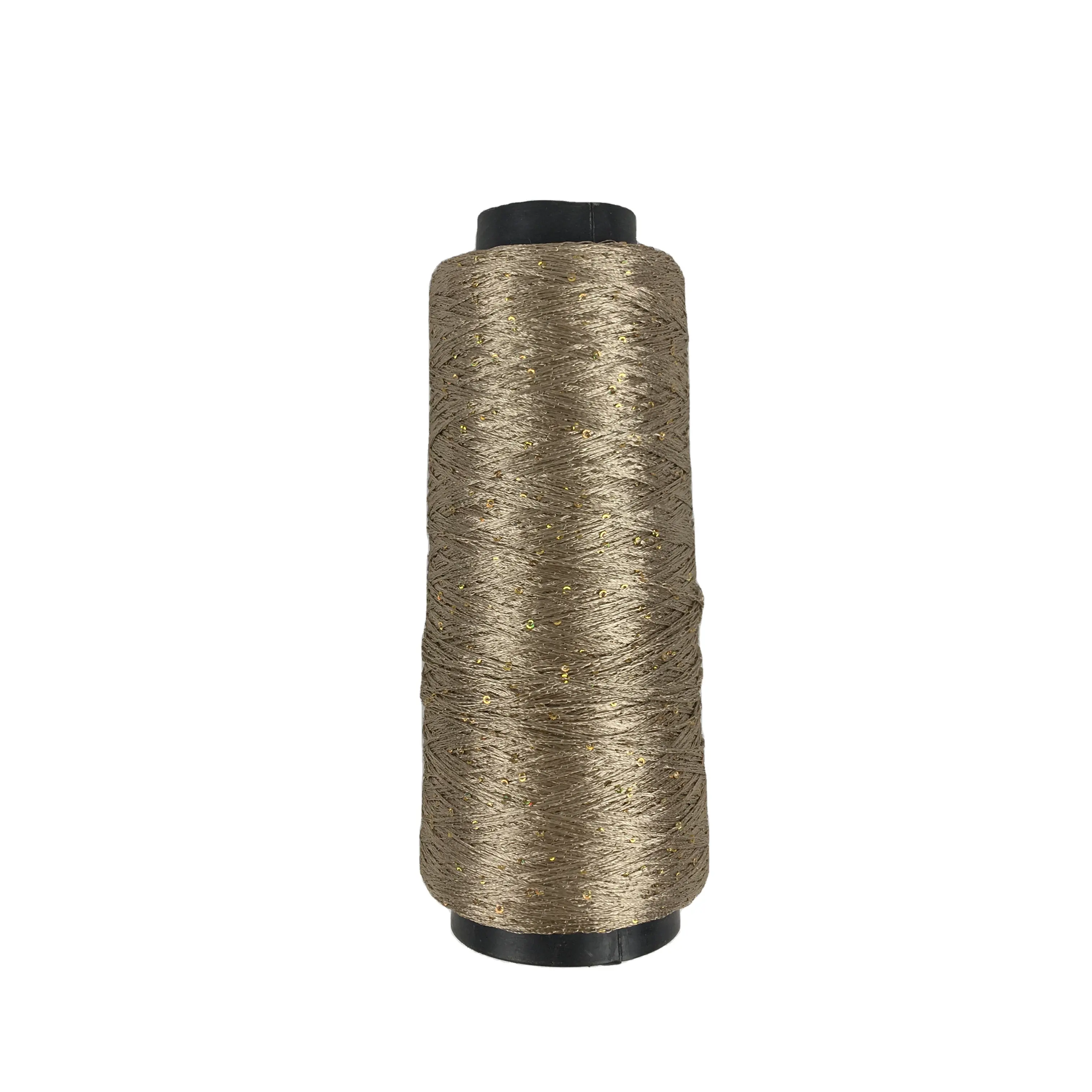 1MM 2MM 3MM 6MM different color 100% polyester 5.5NM 6.5NM sequin machine knitting yarn 192 colors