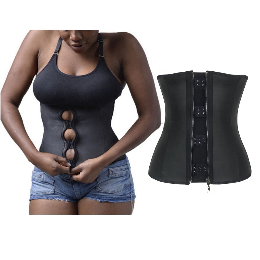 Corset Body Shaper Latex Rubber Waist Trainer women shapewear Underbust Zipper Slimming Waist Cincher