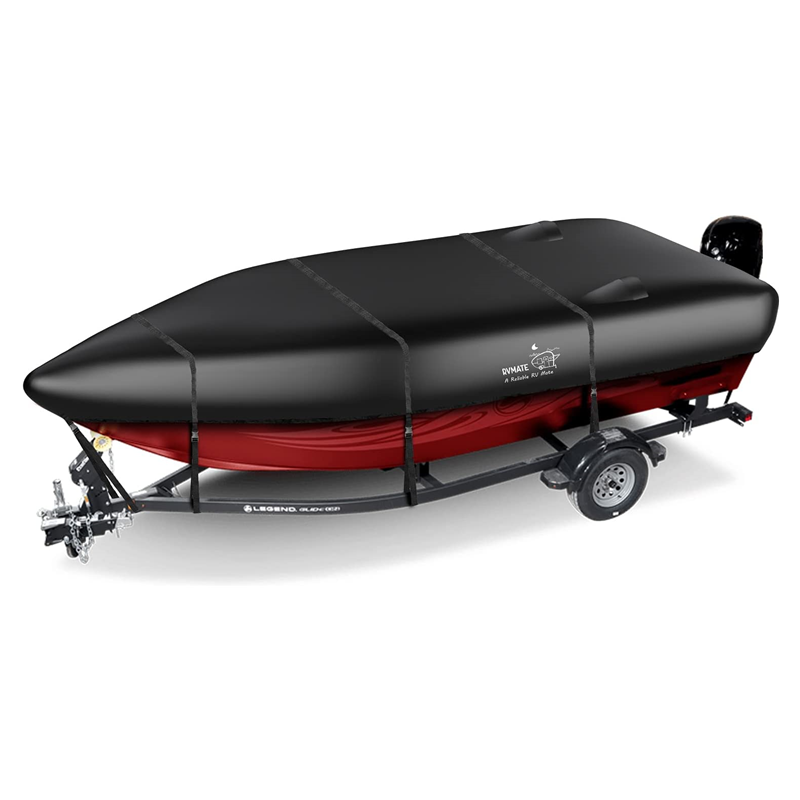 600D Oxford Heavy Duty Fabric Waterproof trailerable Boat Cover Fit 17FT--19FT Length 96'' Beam Trailer Boat Cover Protector